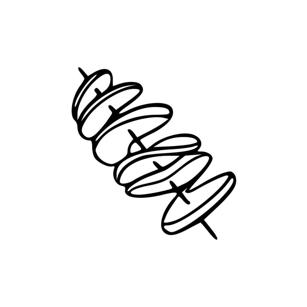 A black and white drawing of a spiral vector