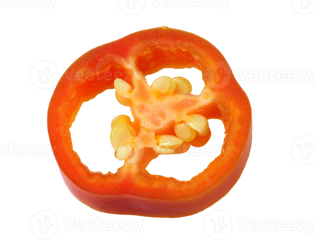 fresh chili slice, spicy red pepper ring,on isolated background png