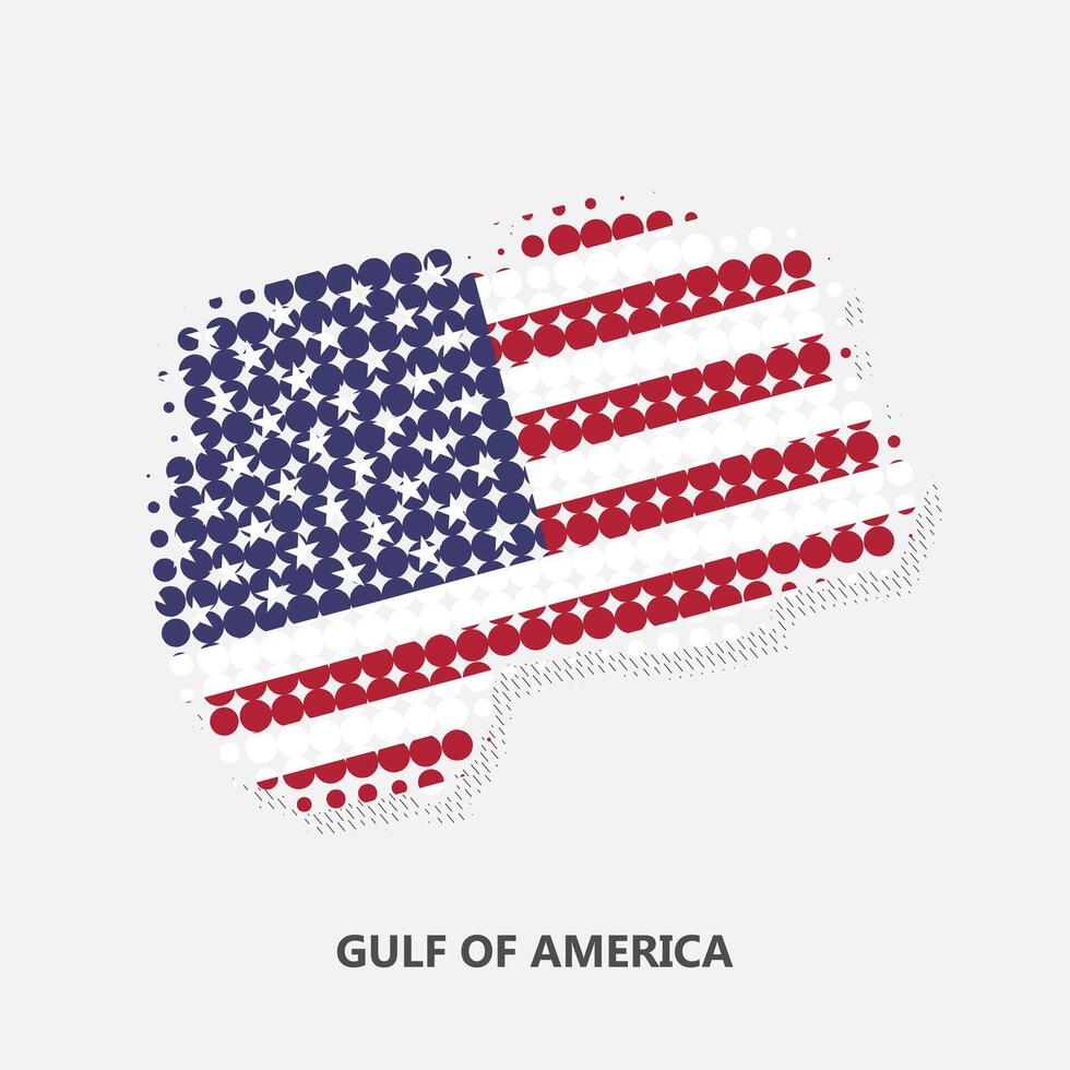 FLAG MAP GULF OF AMERICA vector