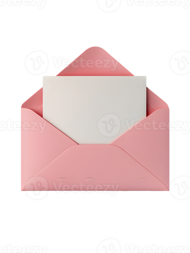 White Card in Light Pink Envelope png