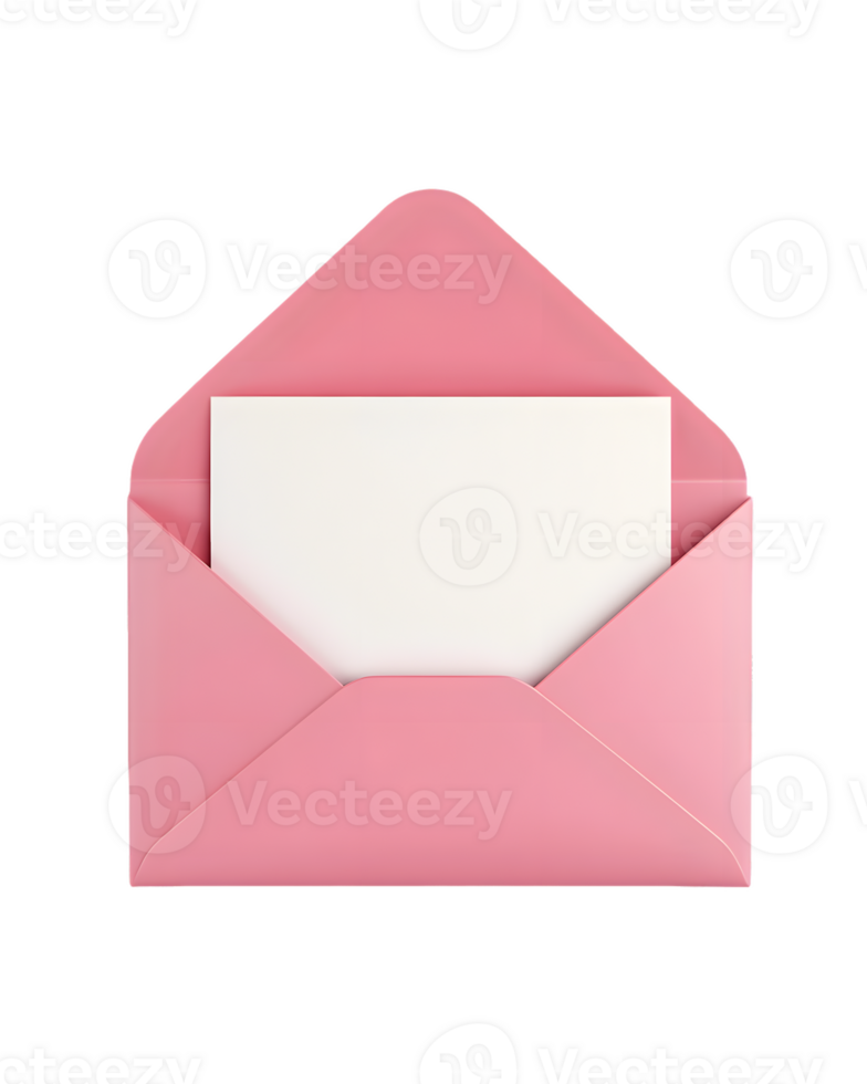 Blank Card in Light Pink Envelope png
