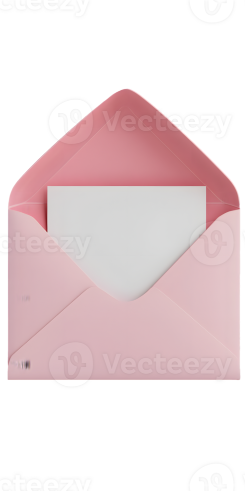 Pale Pink Envelope and Blank Card png