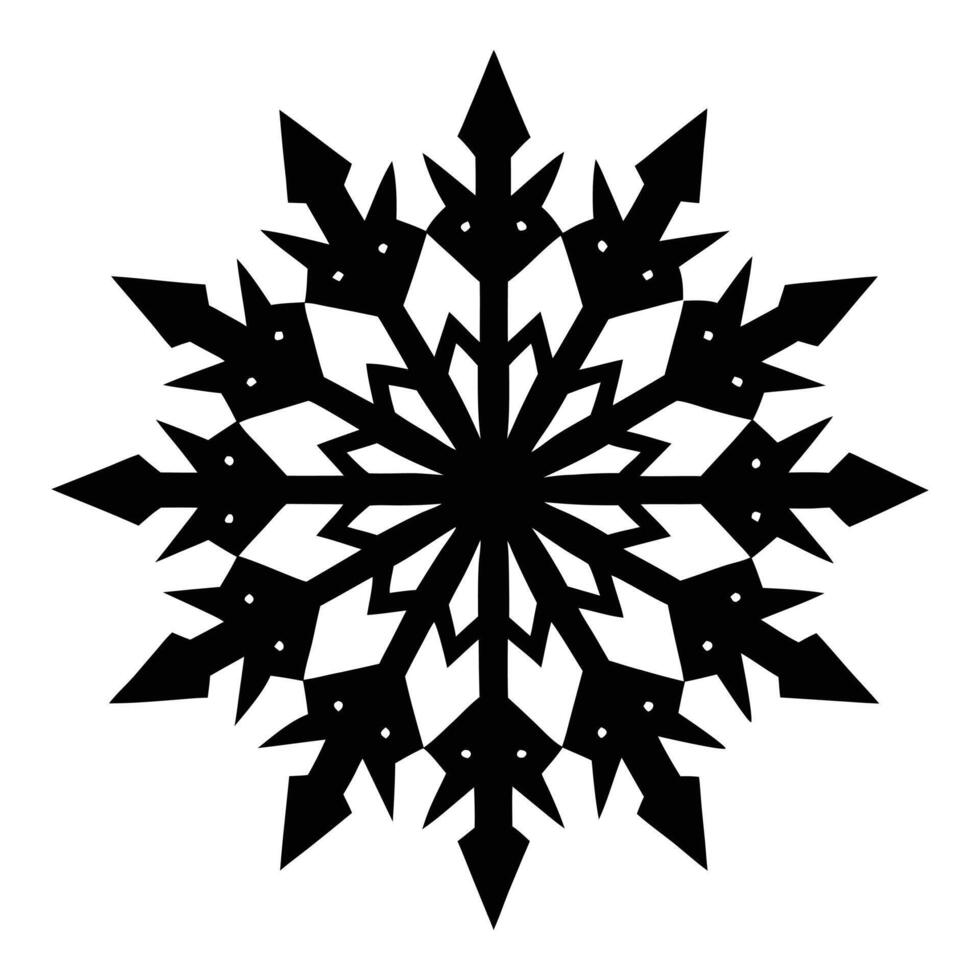 a black and white snowflake. vector