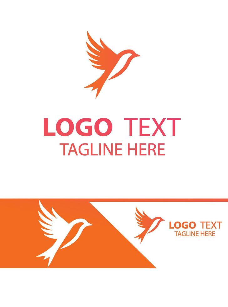 Feather Rush flying bird logo vector