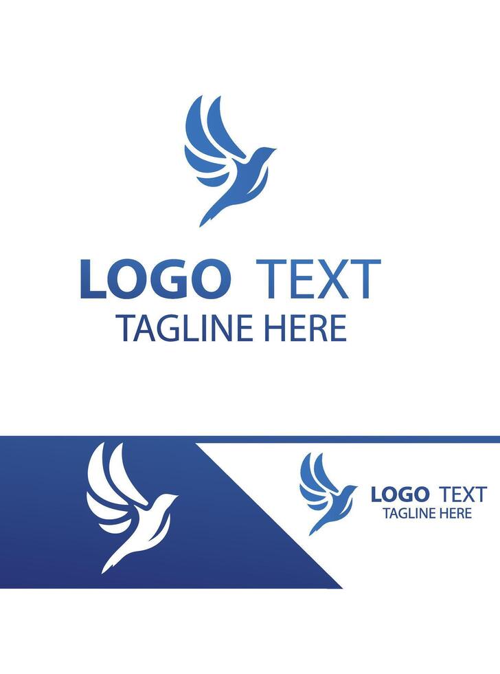Wing Tide flying bird logo vector