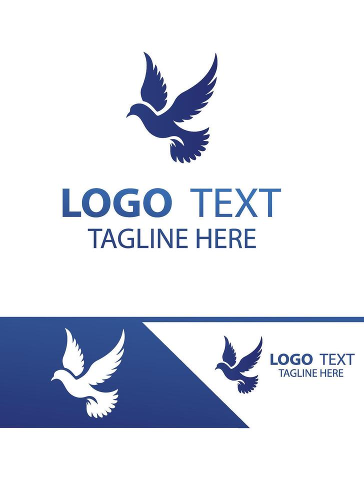 Blue Tit flying bird logo vector