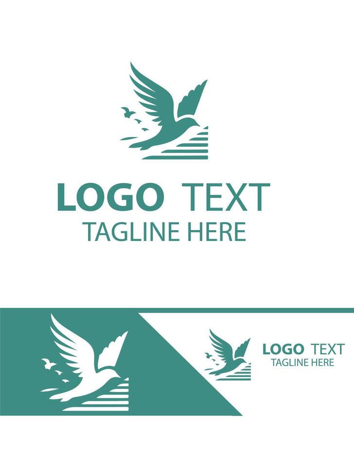 Eurasian Eagle Owl flying bird logo vector