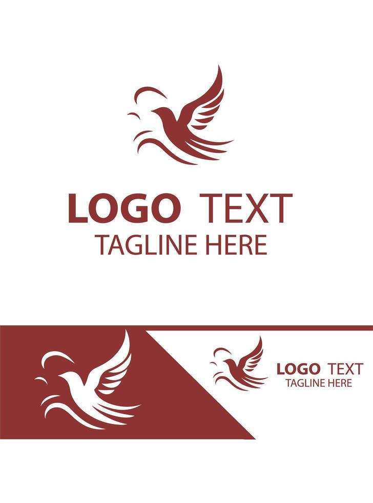 unique Merlin flying bird logo vector