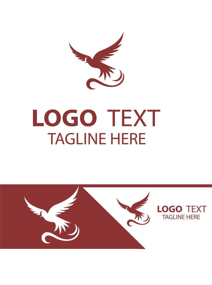 Bearded Vulture flying bird logo vector