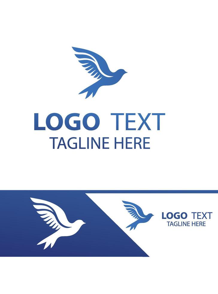 Magpie flying bird logo vector