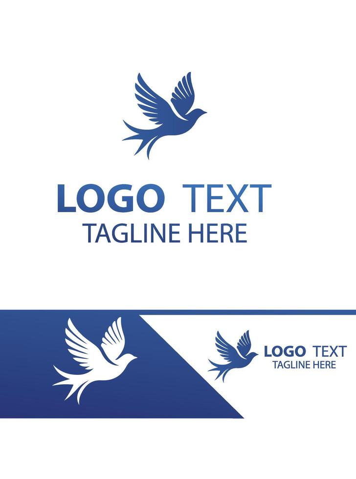 Swallowtail flying bird logo vector