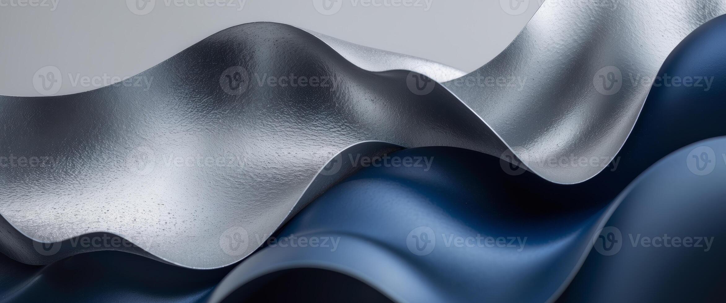 Abstract metallic texture with brushed silver and dark blue areas photo