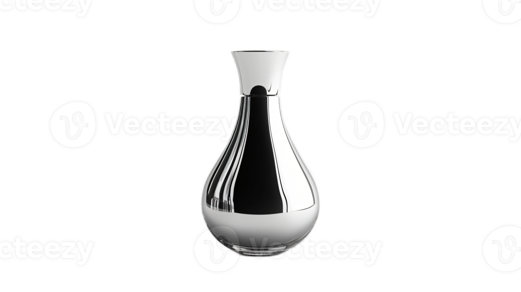 Elegant Modern Vase in Shiny Silver Finish for Home Decor and Interior Styling png