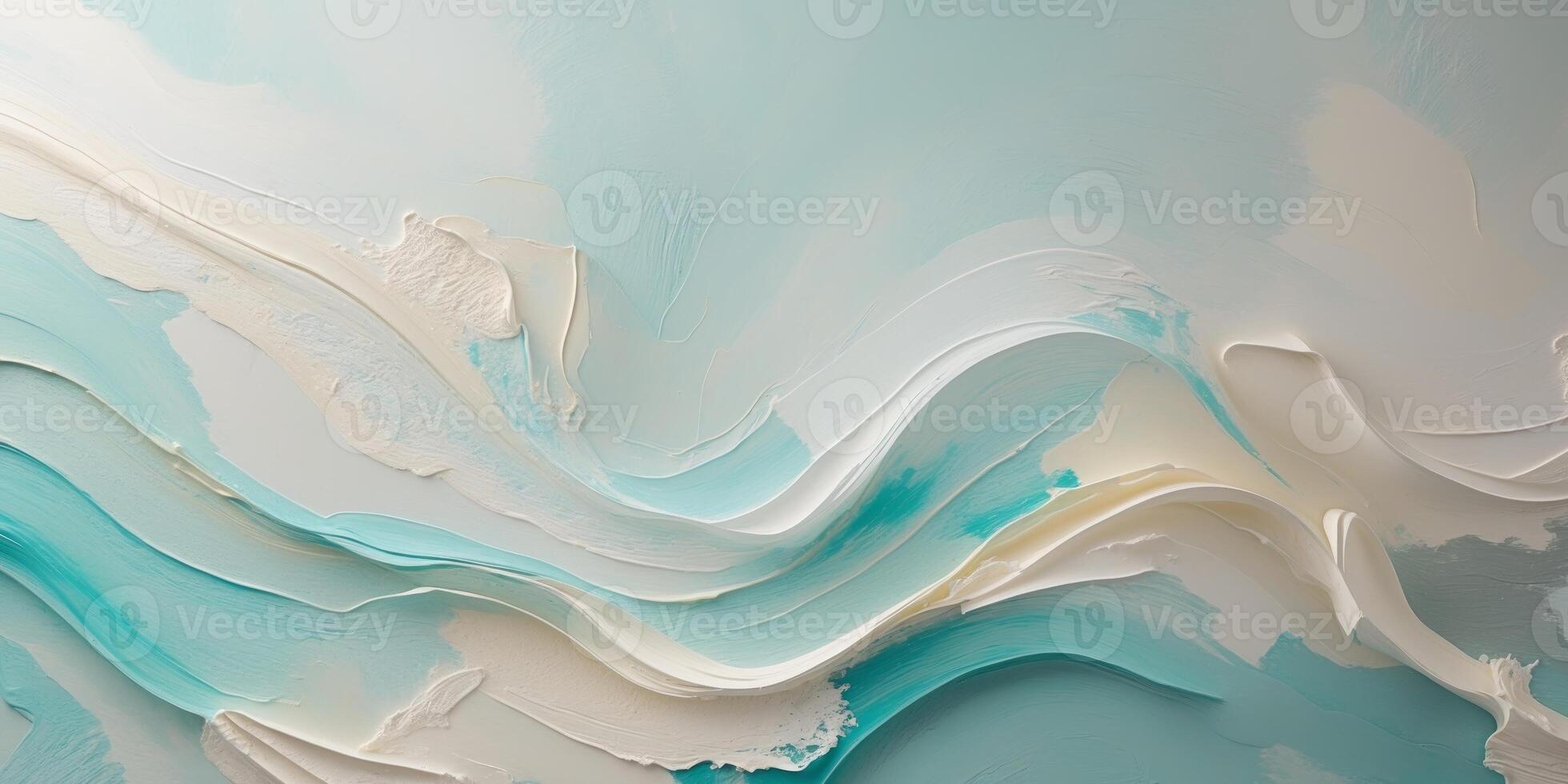 Abstract Art Composition with Soft Aqua Tones and Textured Brushstrokes for Modern Decor and Background Design photo