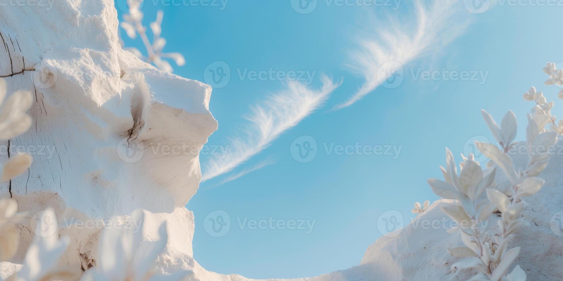 Bright Blue Sky with Soft Natural Textures photo