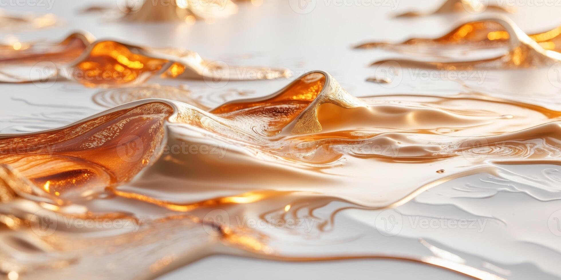 Abstract Liquid Metal Surface with Warm Hues. photo