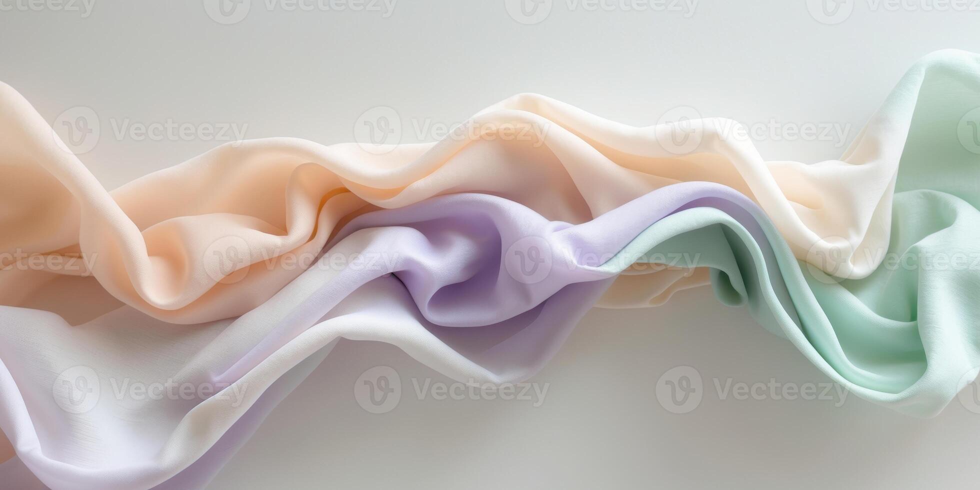 Abstract pastel colored flowing fabric art photo