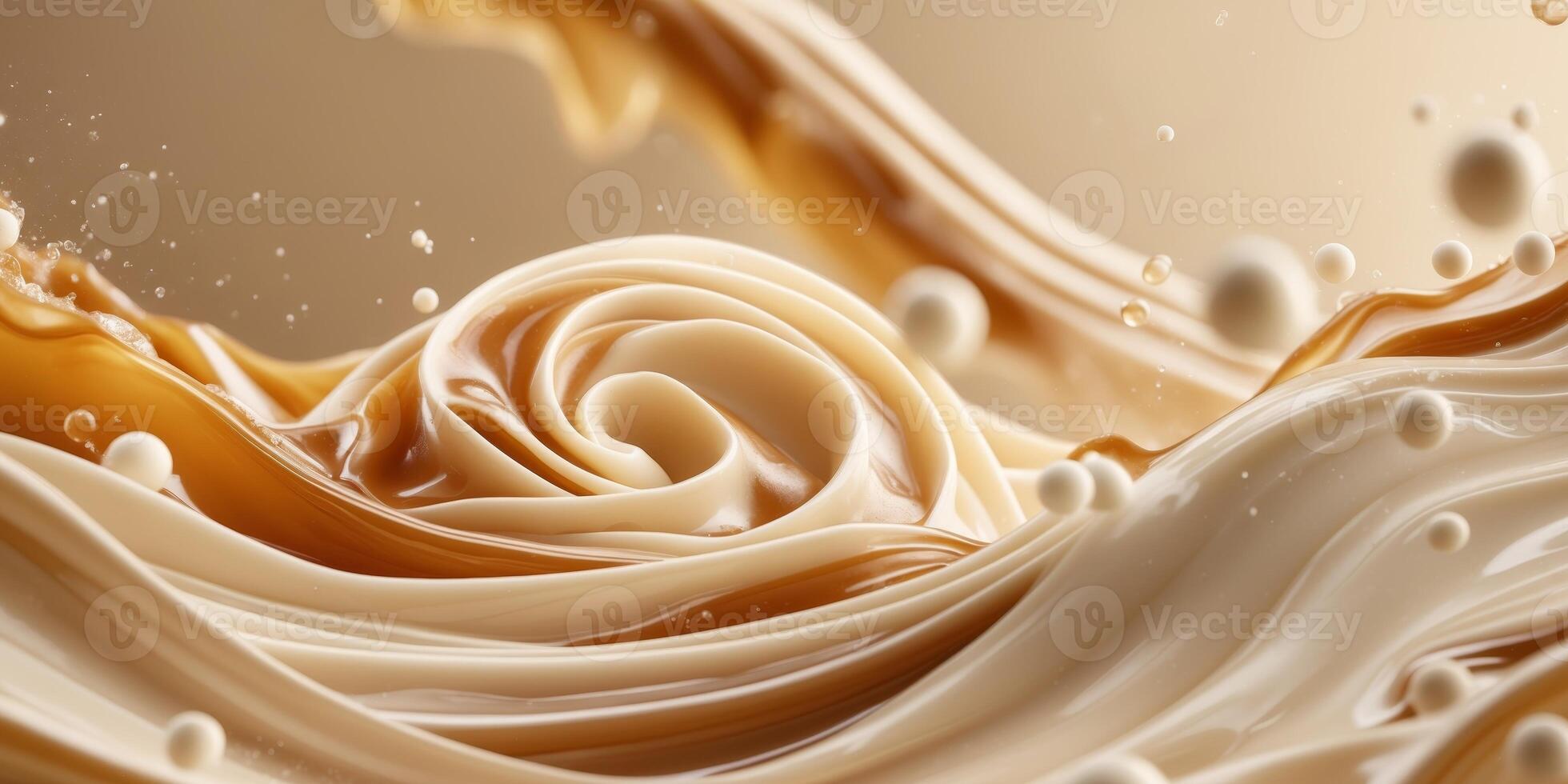 Creamy Swirls and Bubbles in Warm Caramel Tones. photo