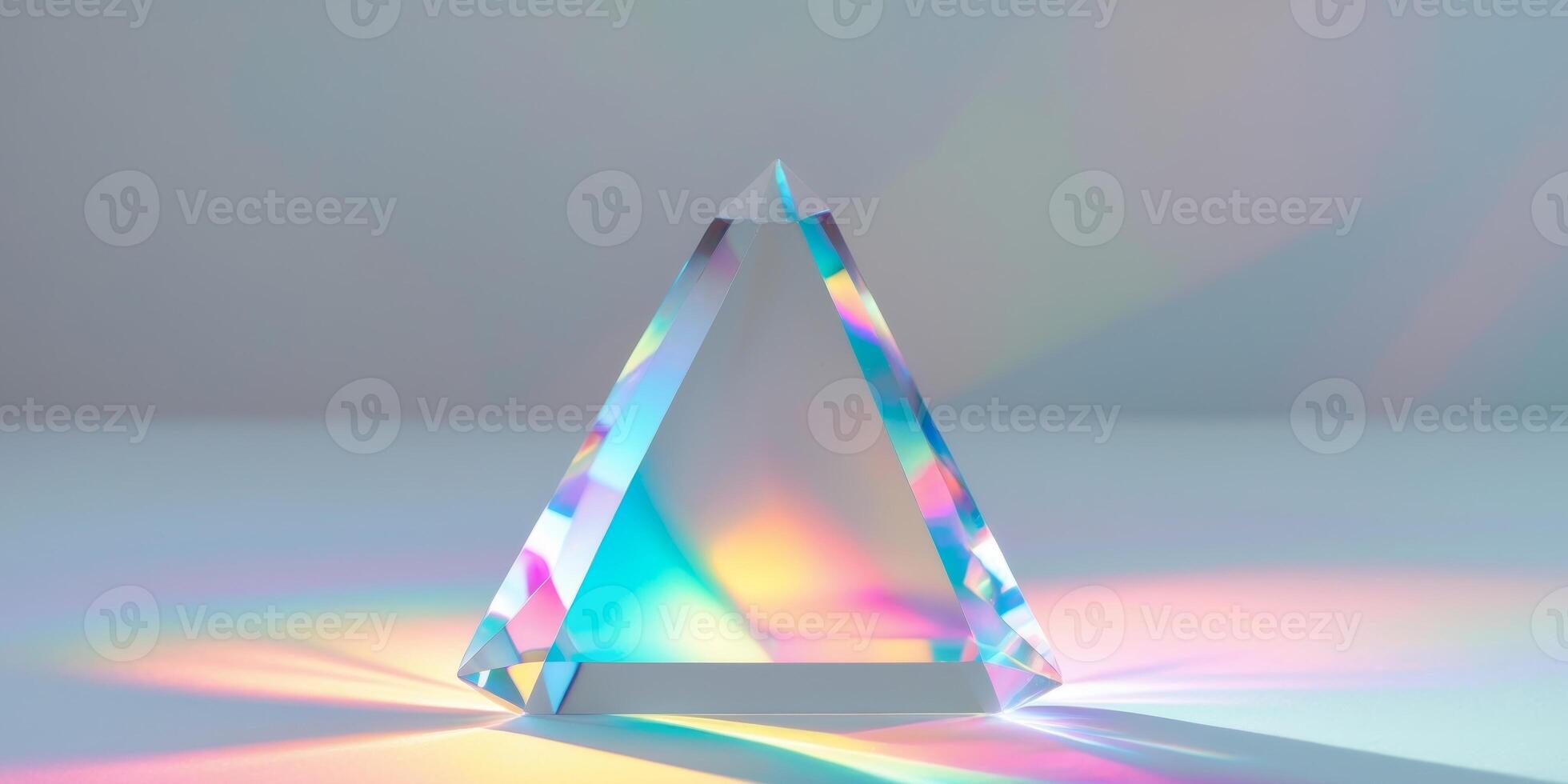Crystal Prism Casting Colorful Light Shadows photo