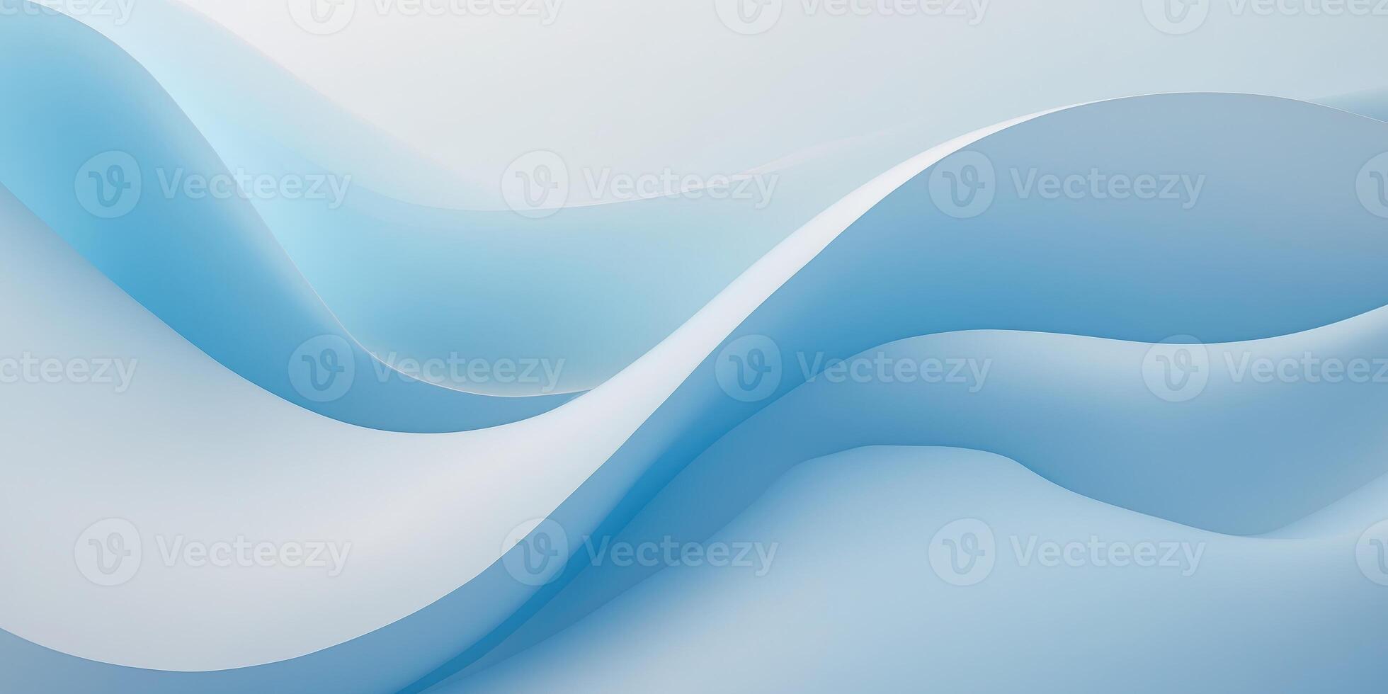 Abstract Landscape Background in Blue Pastel Gradient Smooth Flowing Curves Soft Light. photo