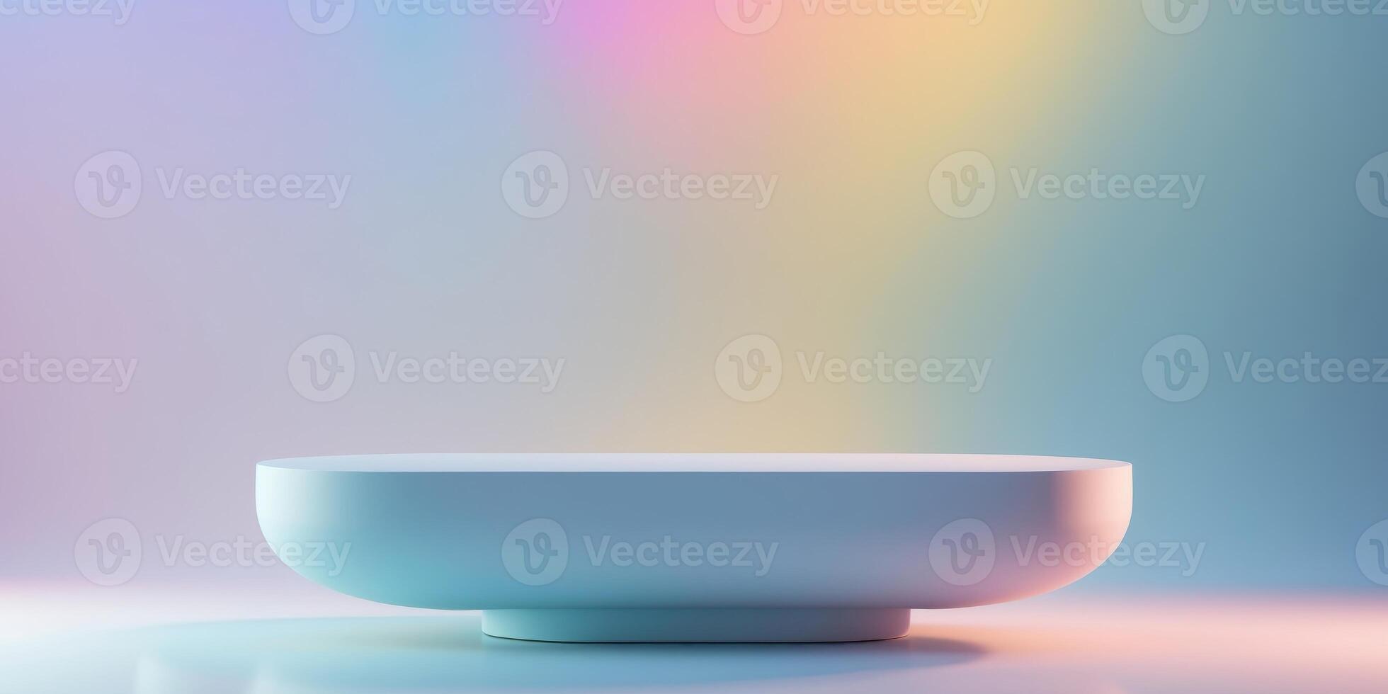 Modern Ceramic Podium with Gradient Background photo
