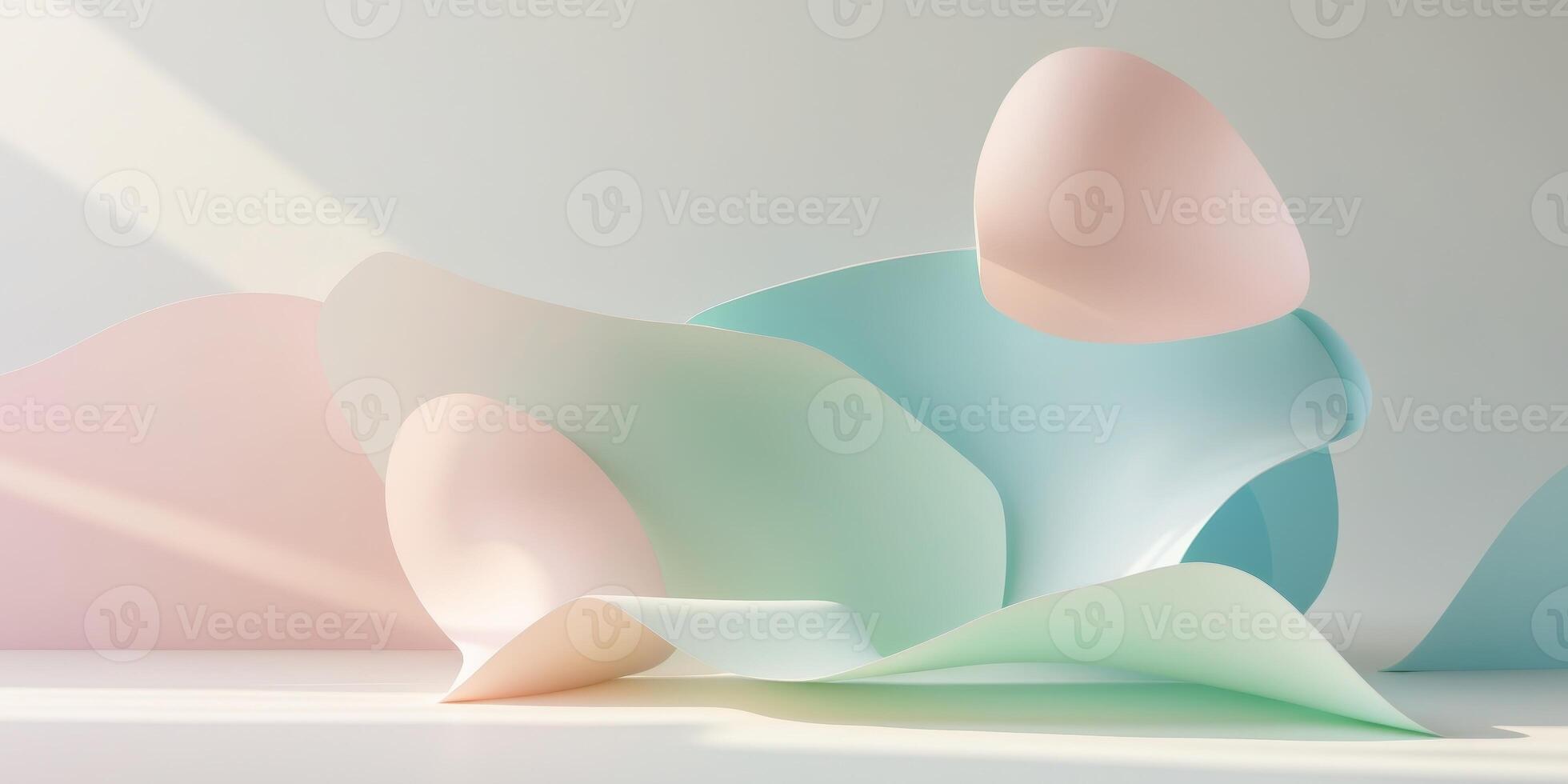 Abstract Pastel Shapes on Gradient Background photo