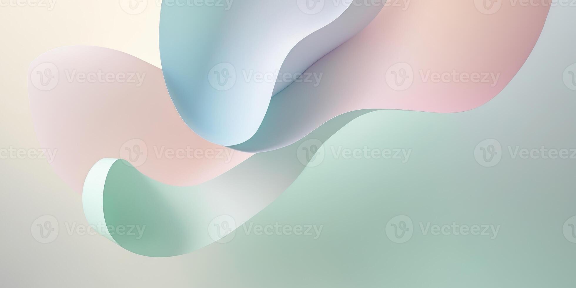 Abstract Pastel Shapes on Gradient Background. photo