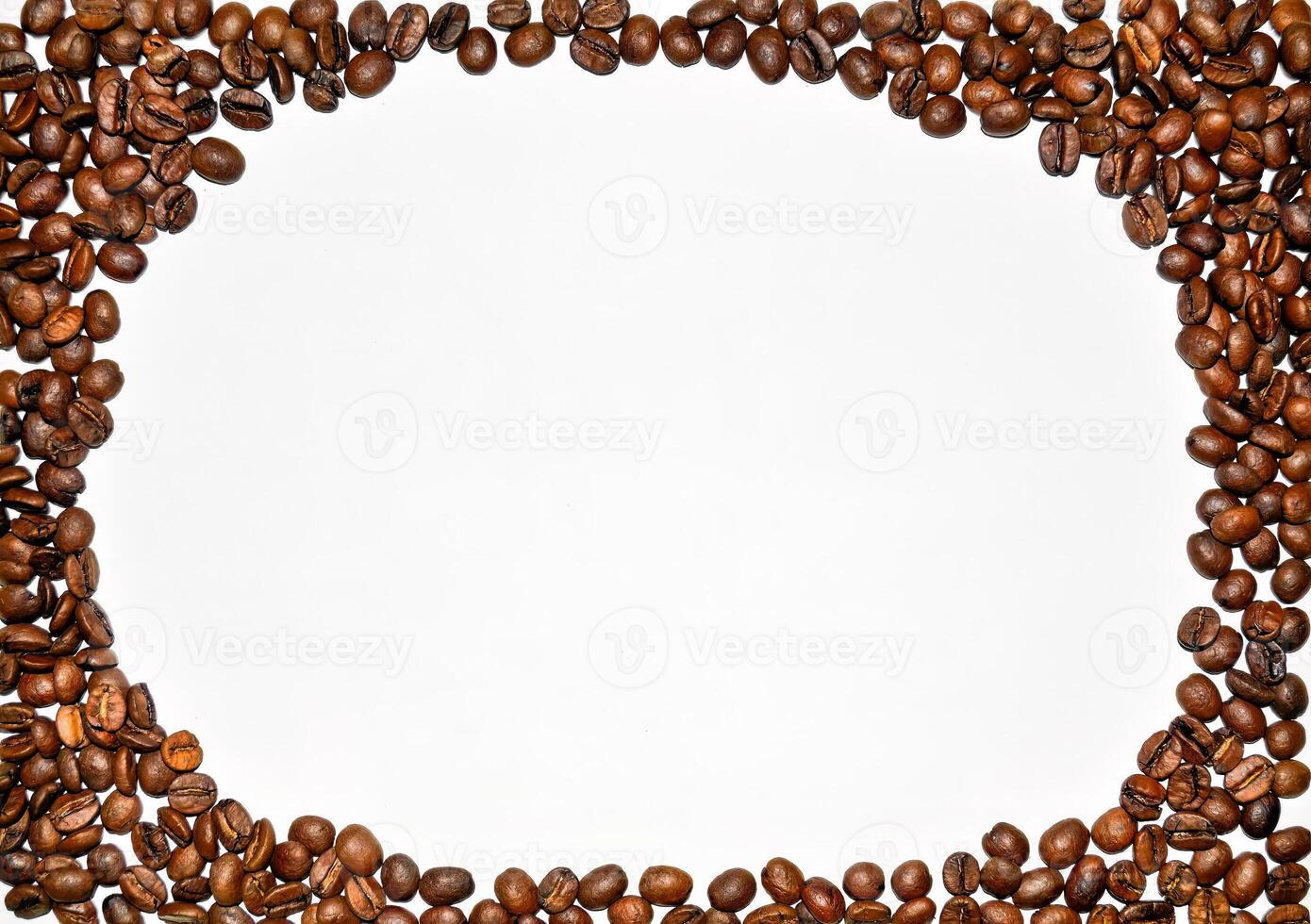 Frame made of coffee beans with space for text photo