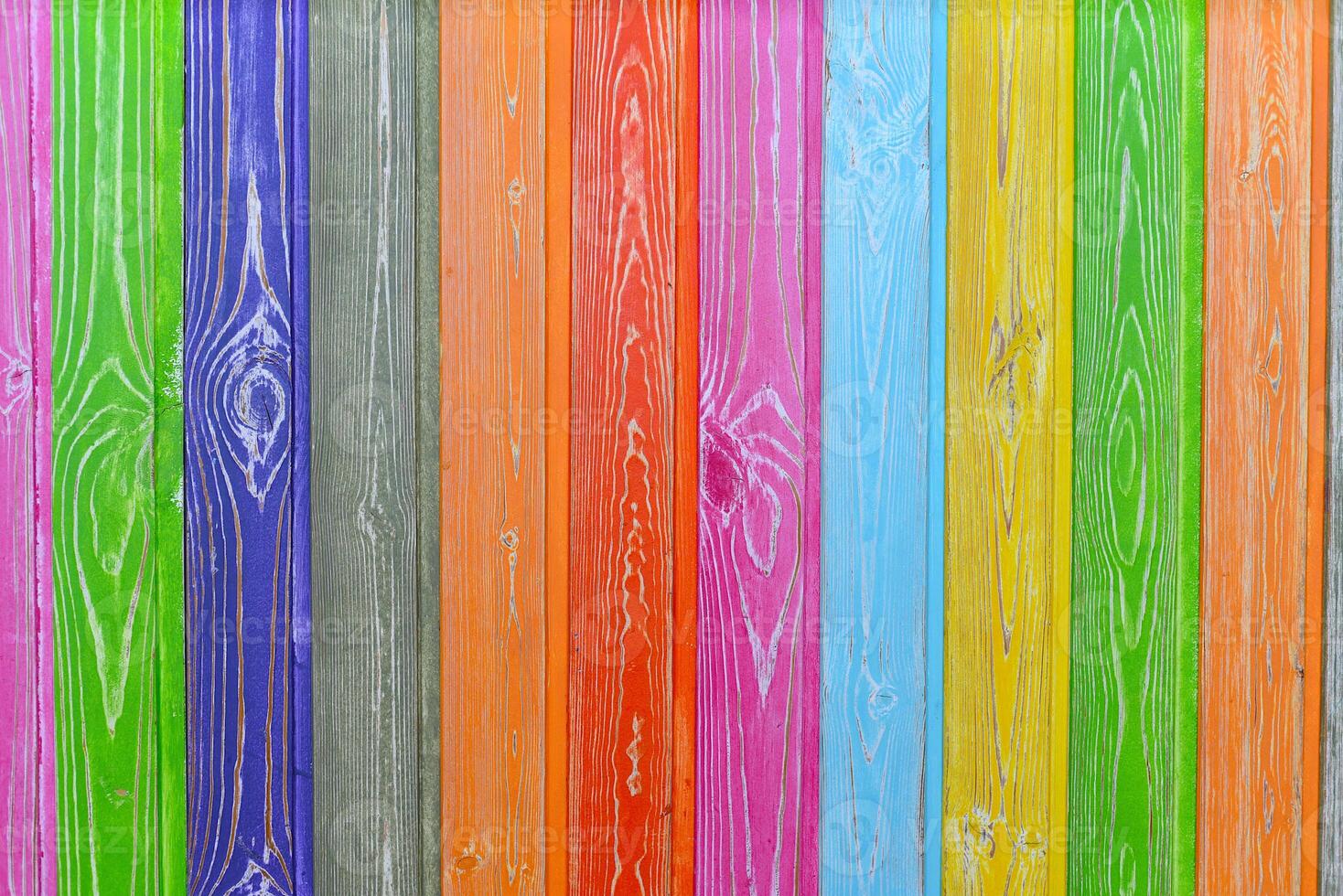 Multicolored wooden boards close up background.. photo