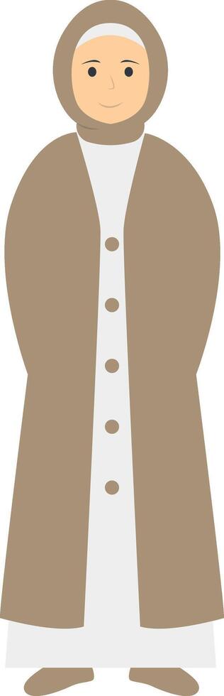 Hijab Woman Fashion Character in Flat Design. vector