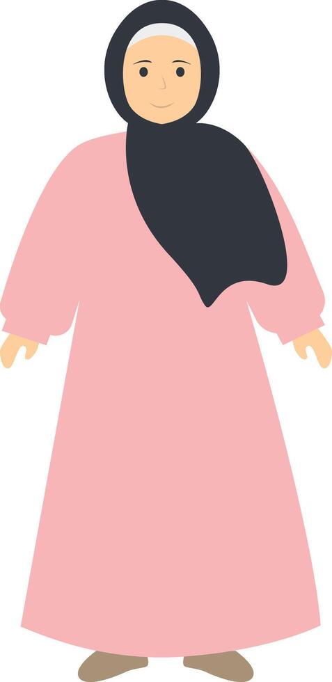 Hijab Woman Fashion Character on White Background. vector