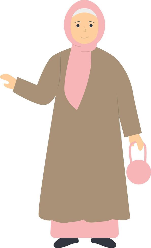 Hijab Woman Fashion Character. vector