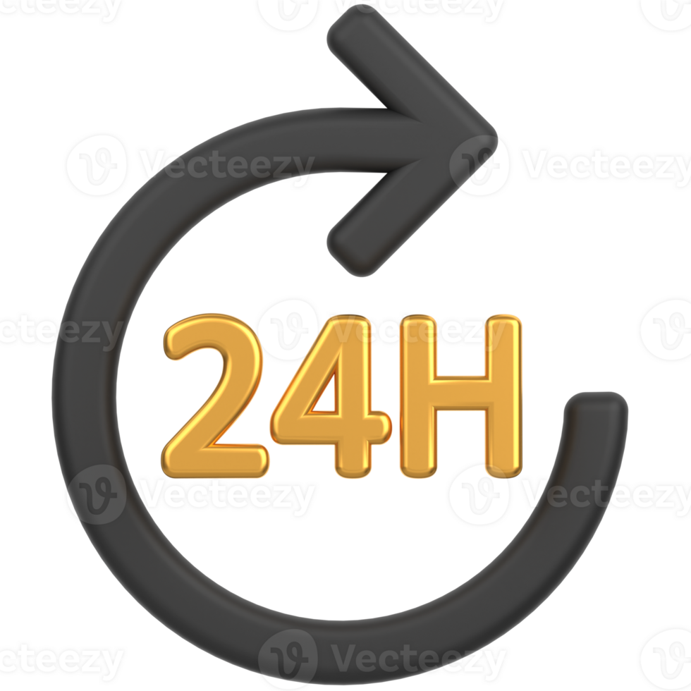 3d icon of a 24 hour return policy png