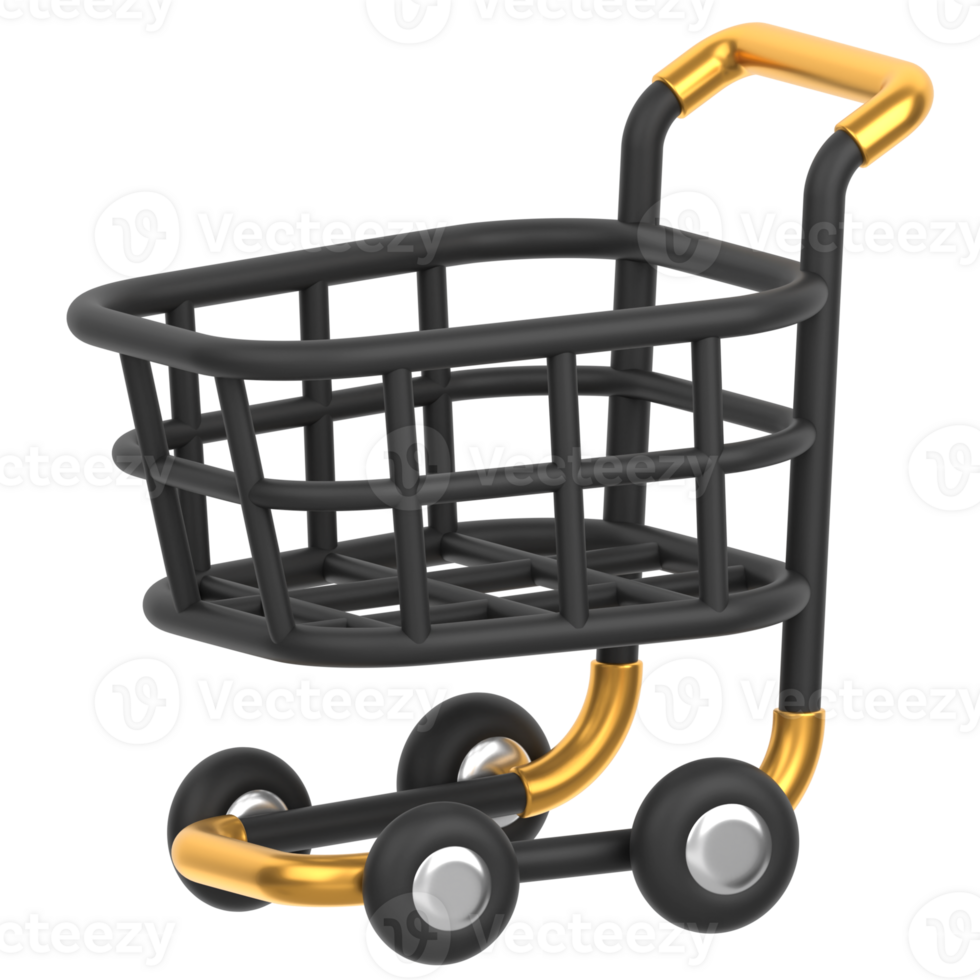 3d icon of a trolley cart png