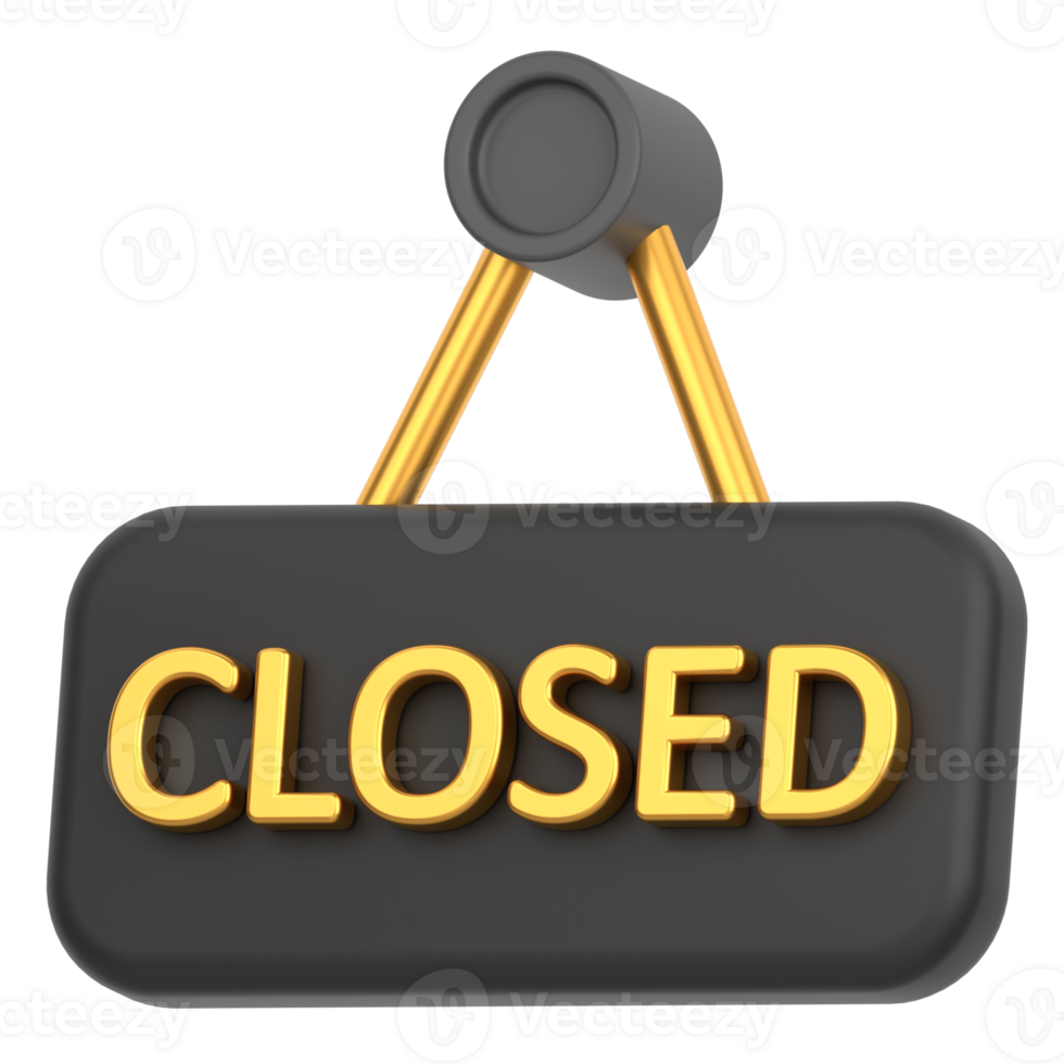 3d icon of a closed sign png