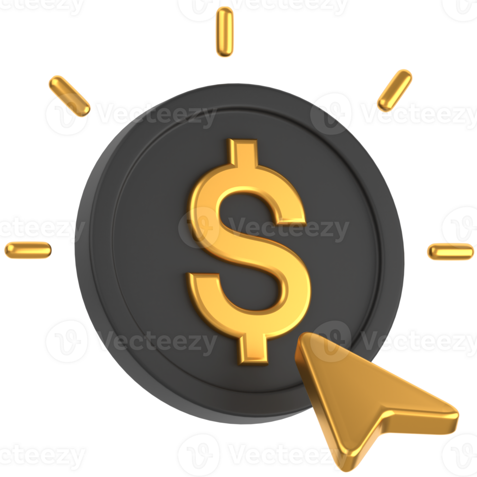 3d icon of a dollar coin png