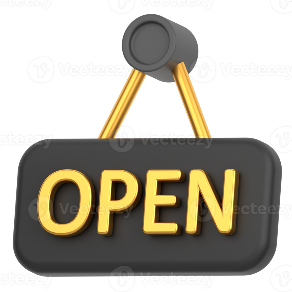 3d icon of a open sign png