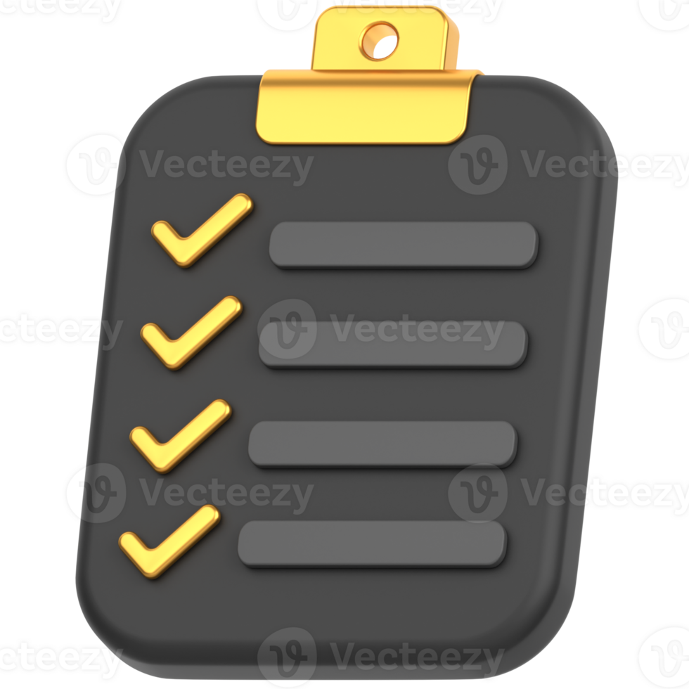 3d icon of a checklist png