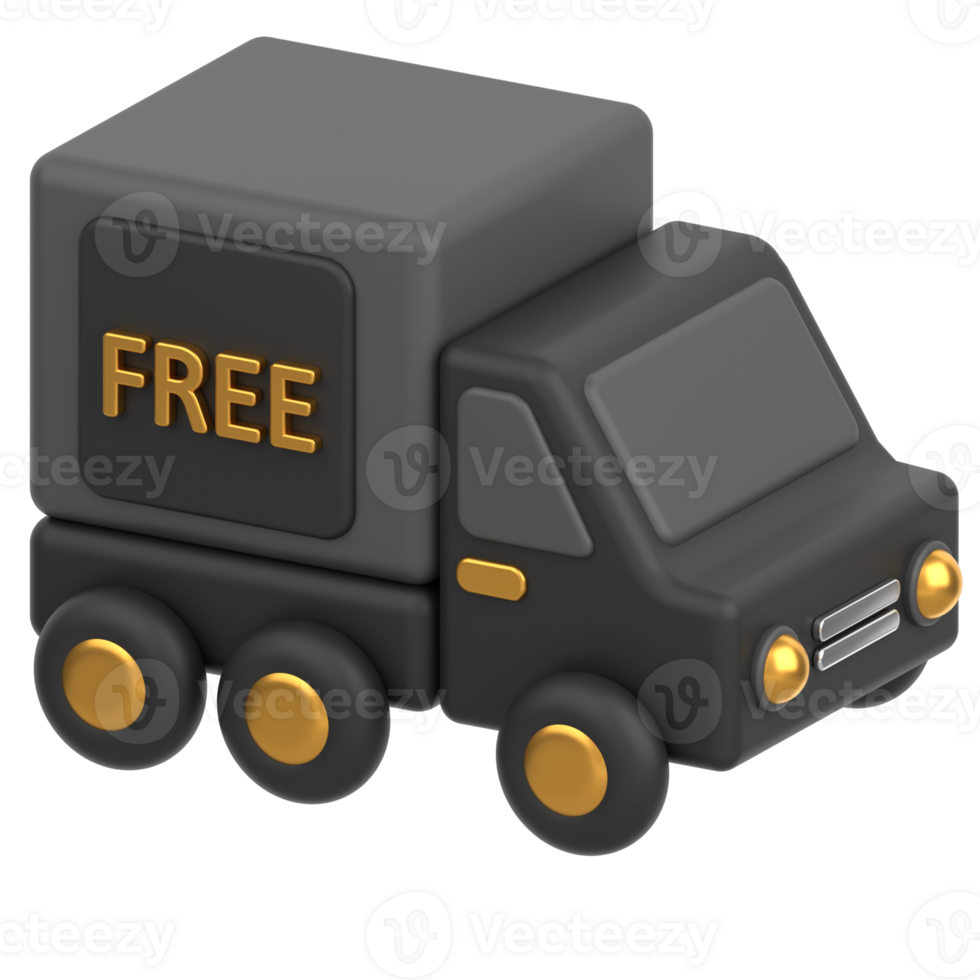 3d icon of a free delivery truck png