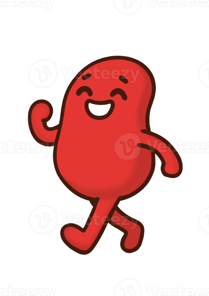 A red character running with a smile on his face png