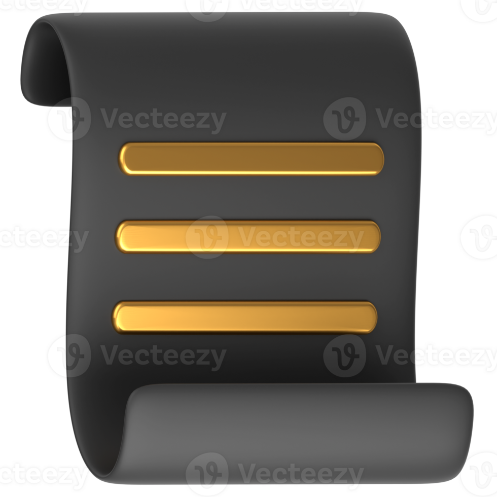 3d icon of a note or receipt png