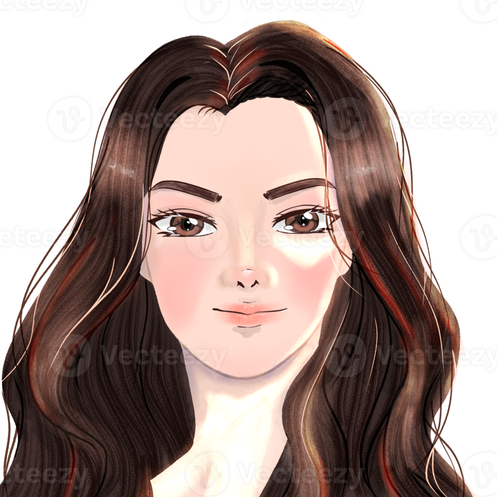 Woman potrait wall decor png