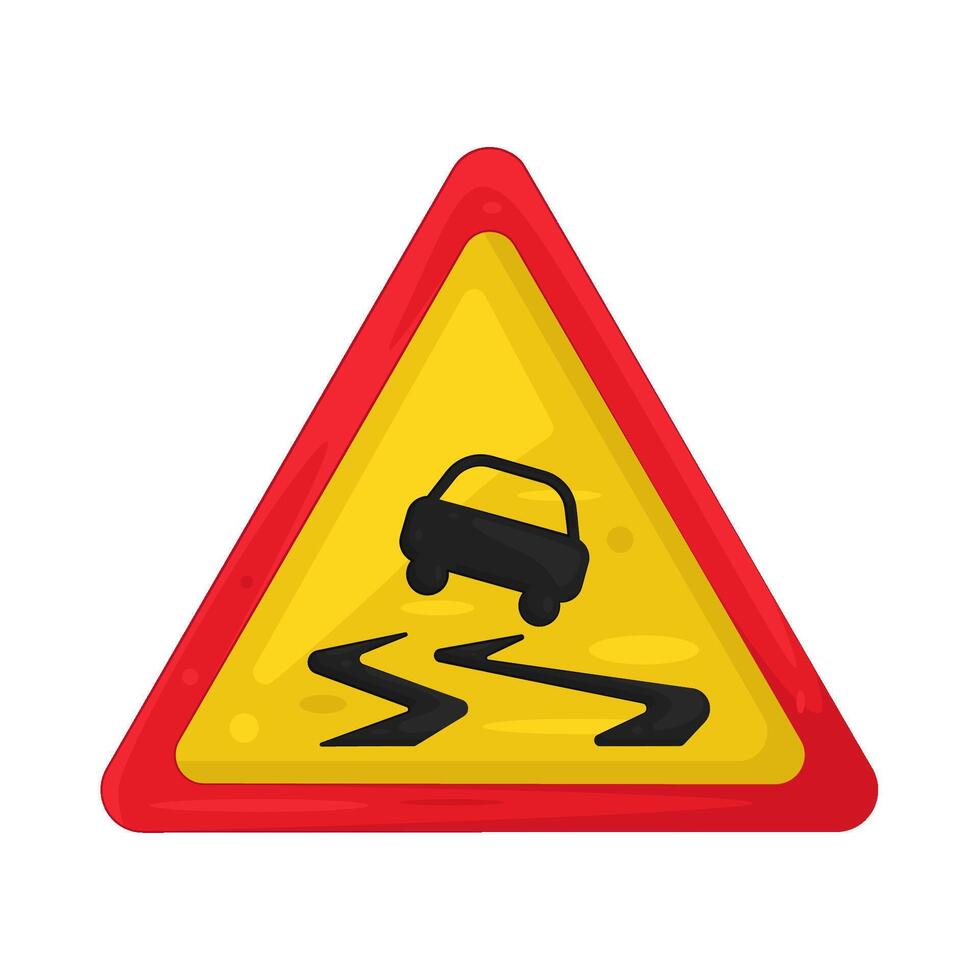 Illustration of Slippery Road Sign vector