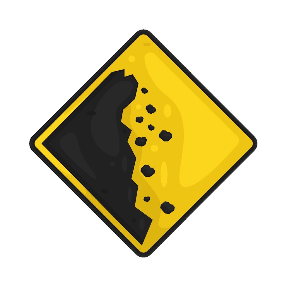 Illustration of Falling Rocks Sign vector