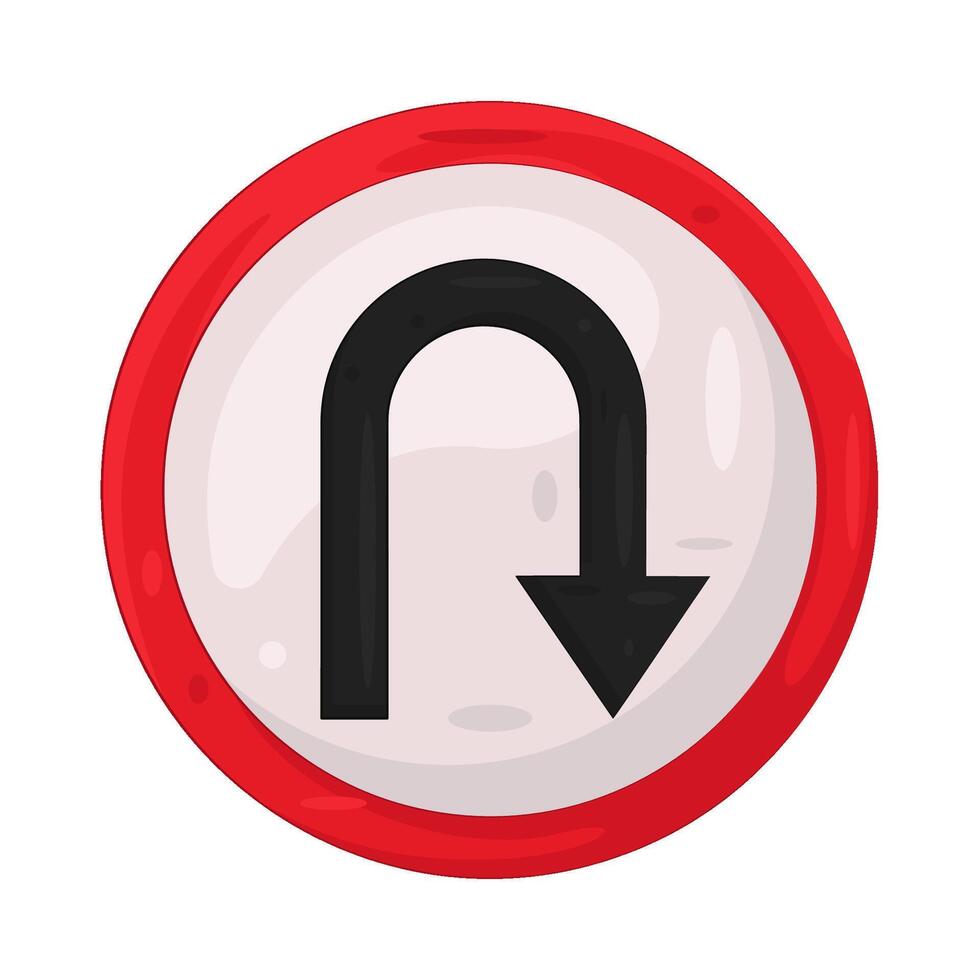 Illustration of U-Turn Sign vector