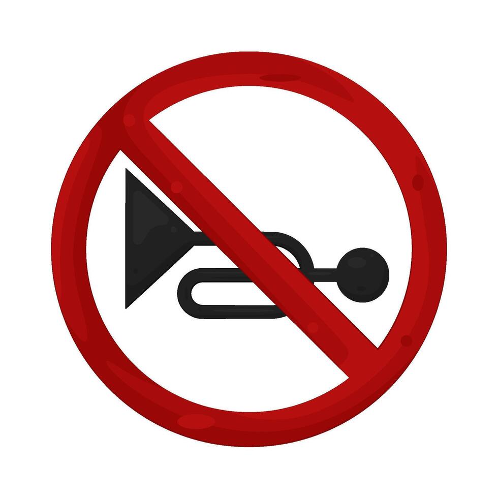 Illustration of No Horn Sign vector