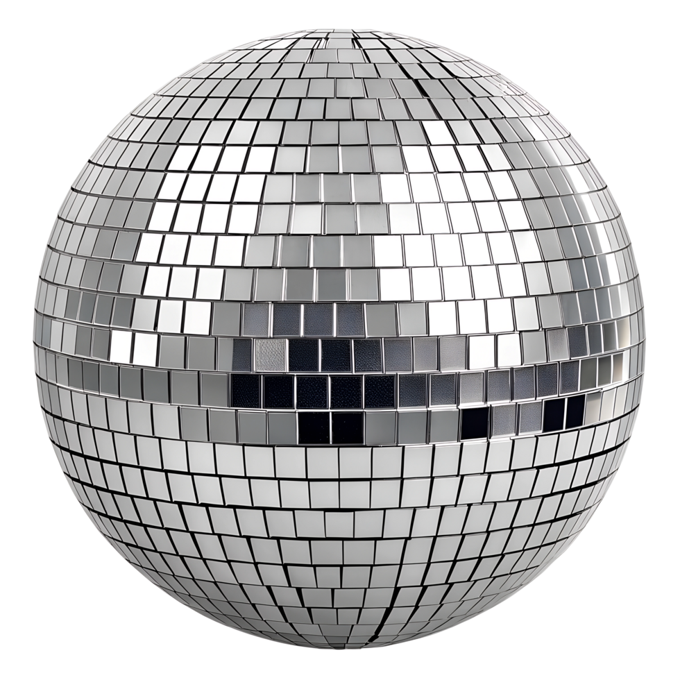 Shiny Disco Ball with Reflective Tiles png
