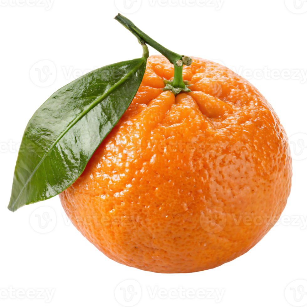 A bright orange tangerine with a slightly bumpy, glossy skin and a fresh, sweet appearance. png