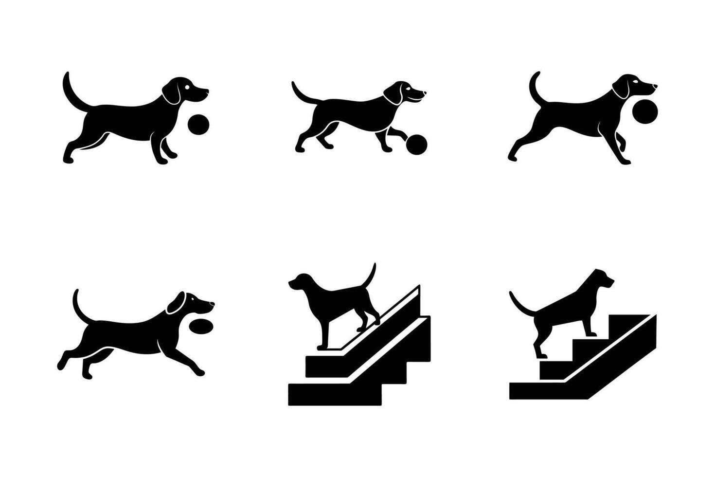 Unique Beagle dog silhouettes for graphic design projects vector