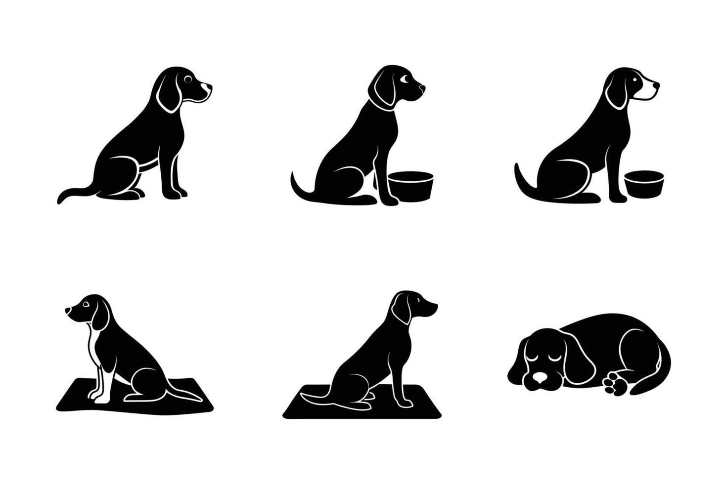 Minimalist Beagle silhouettes for unique pet projects vector